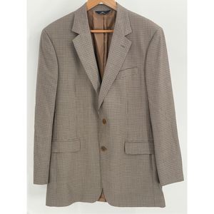 Brooks Brothers Blazer Sport Coat Men's Size‎ 40 Houndstooth Brown Tan